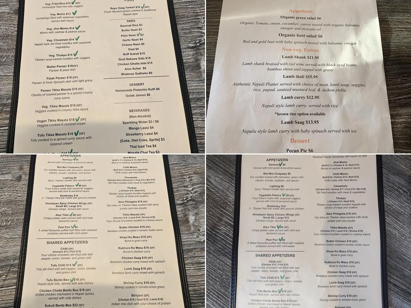 Zomsa Menu