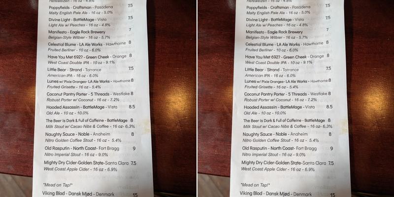 Guildhall Menu