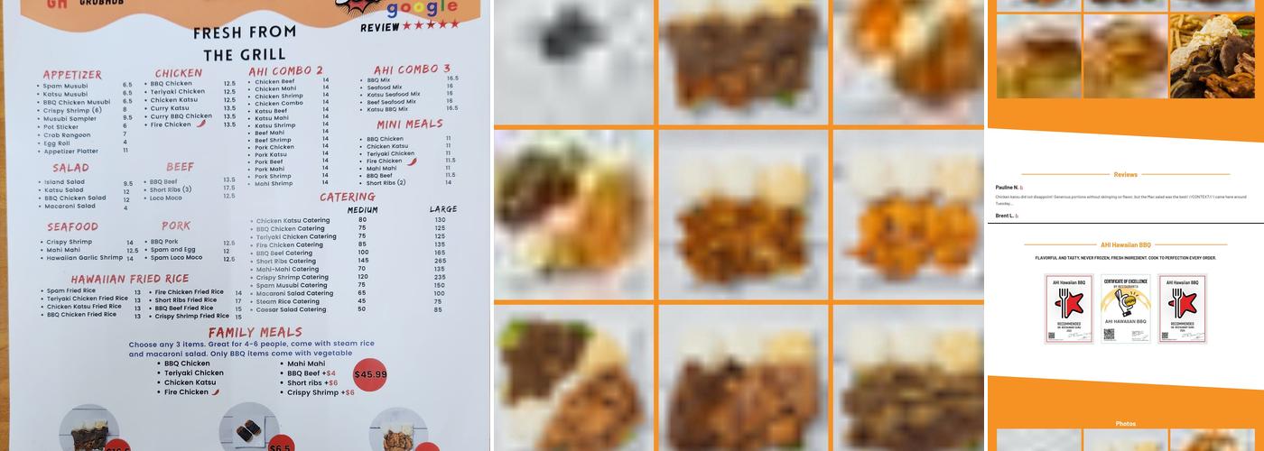 AHI Hawaiian BBQ Menu