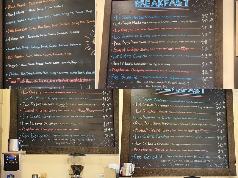 Little France Coffee & Bakery Menu