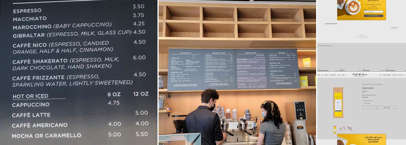 Caffe Luxxe Menu