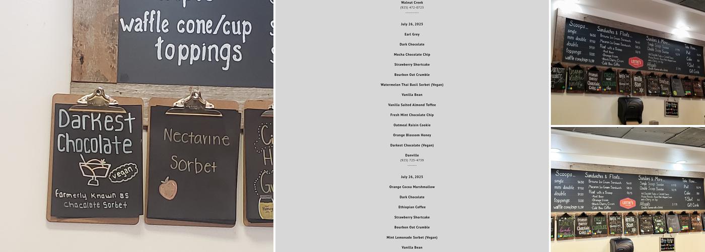 Lottie's Creamery Menu