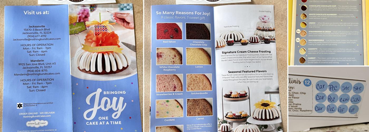 Nothing Bundt Cakes Menu