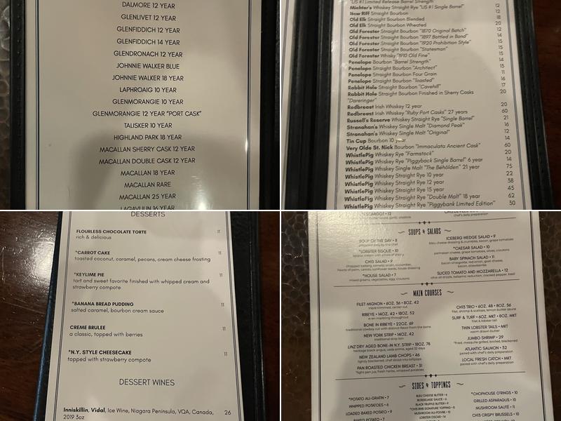 ChopHouse Thirteen Menu