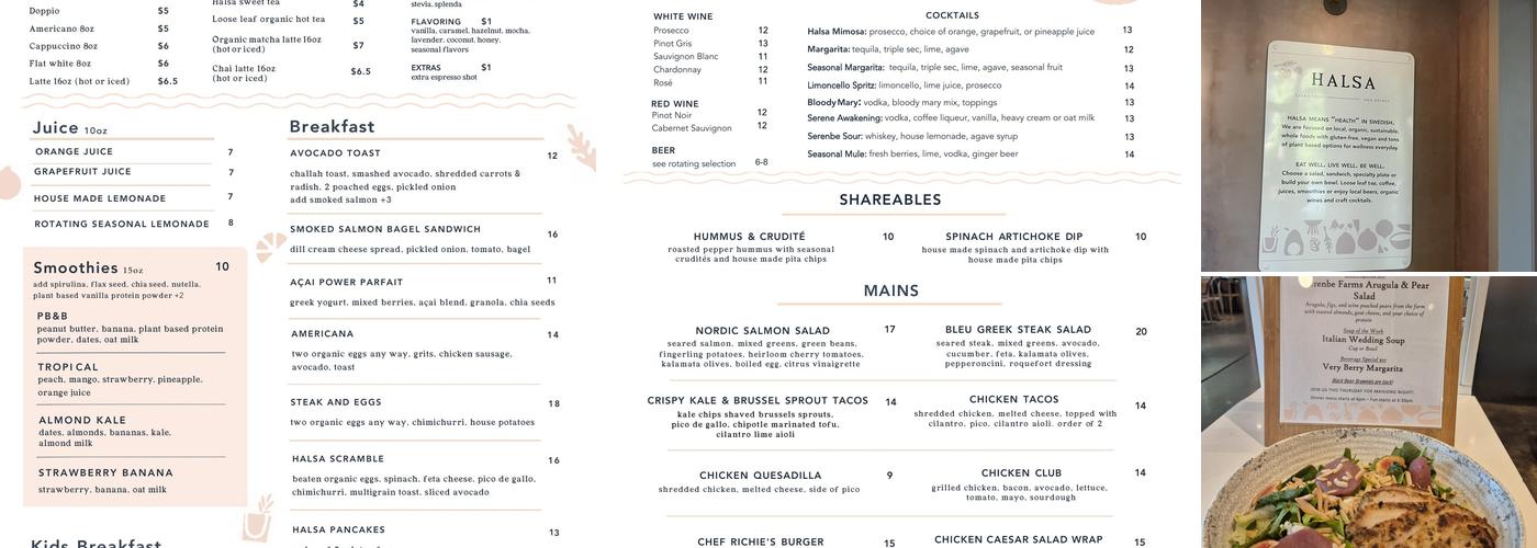 Halsa Menu