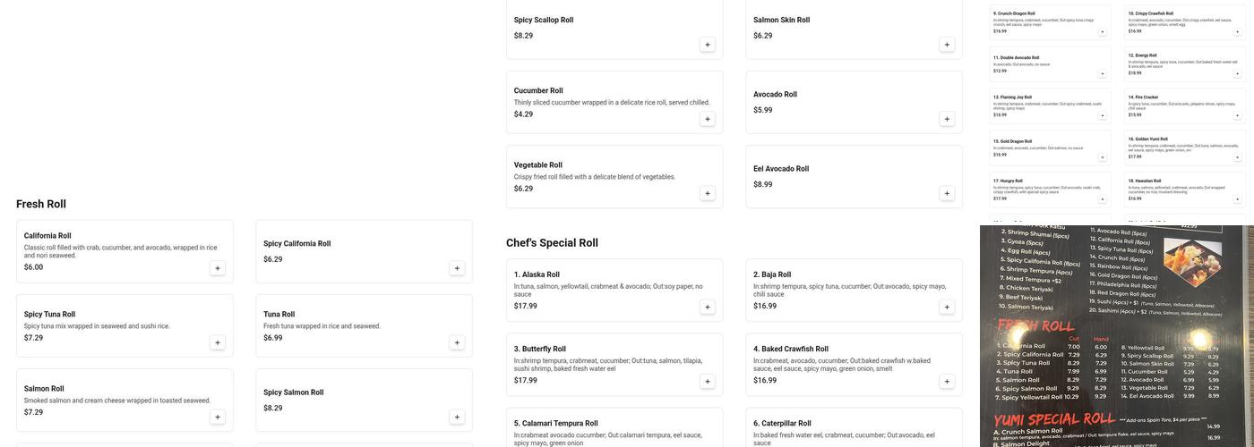 Yumi Sushi Menu