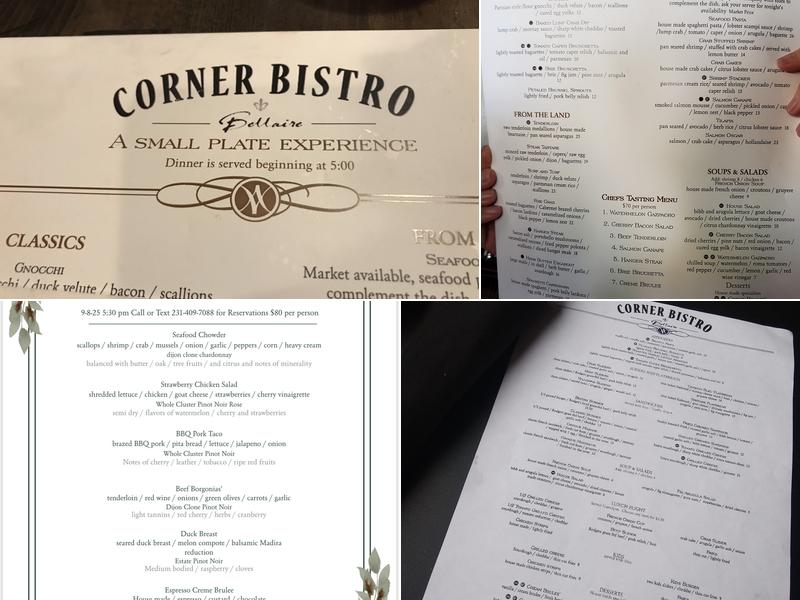 Corner Bistro Menu