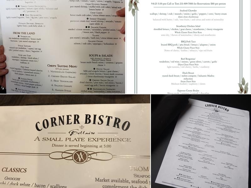 Corner Bistro Menu