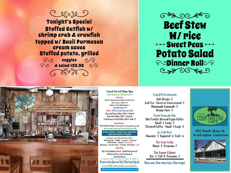 Old Courtableau Cafe Menu