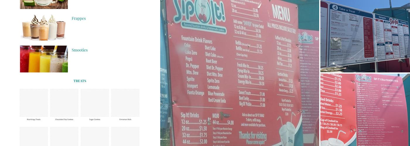 Sip It Soda Shack Menu