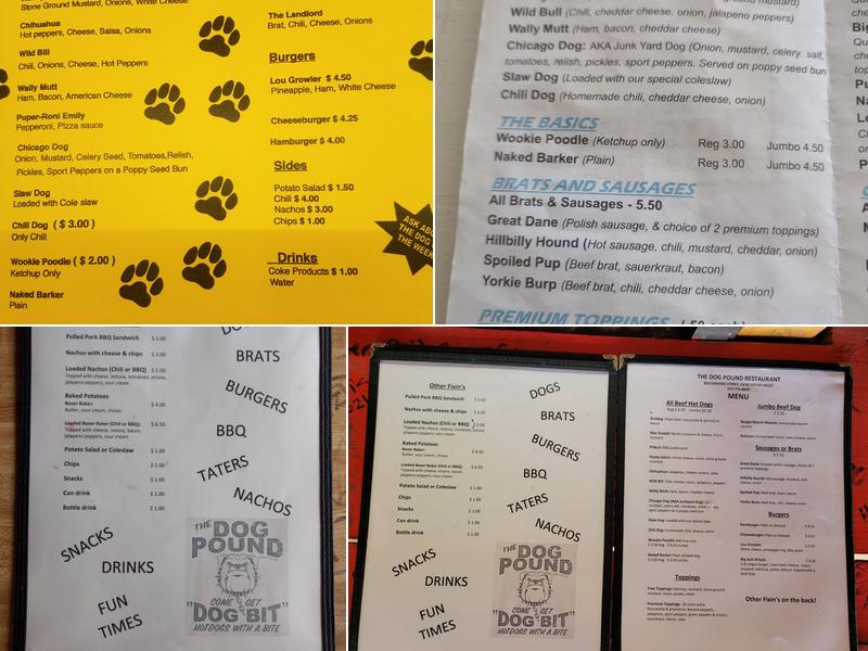 The Dog Pound Menu