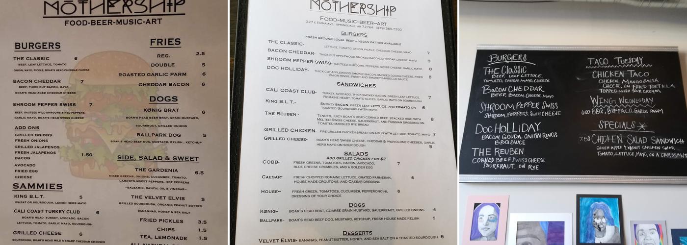 Mothership Menu
