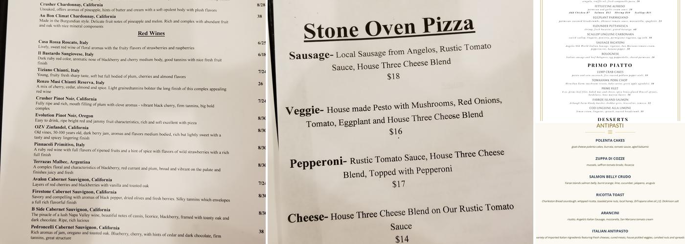 Ristorante Abruzzi Menu