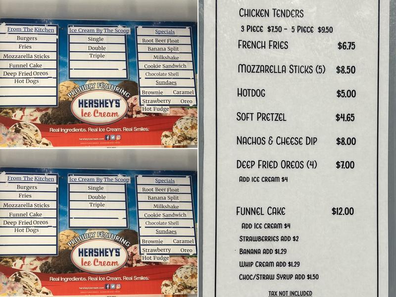 The Ice Cream Place Menu