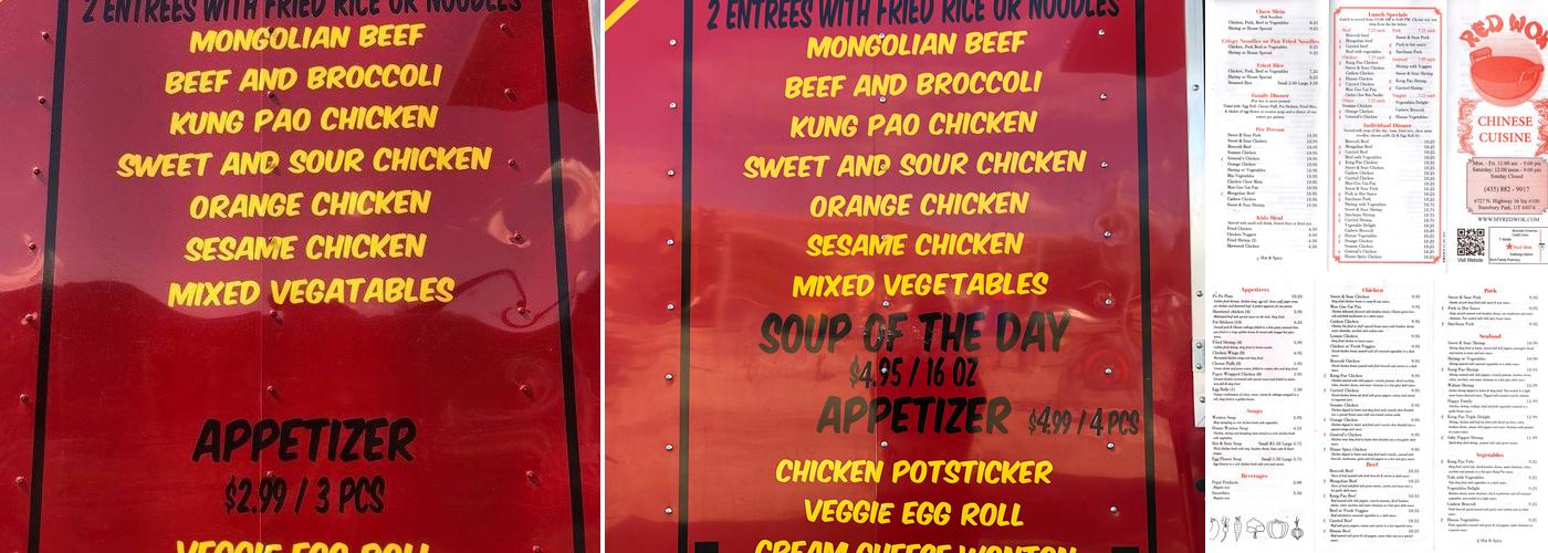 Red Wok Kitchen Chinese Express Menu