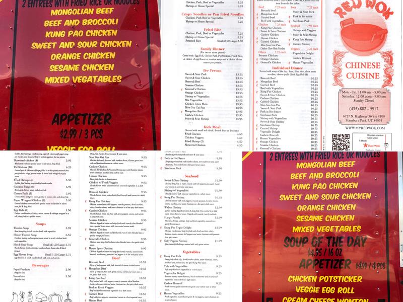 Red Wok Kitchen Chinese Express Menu