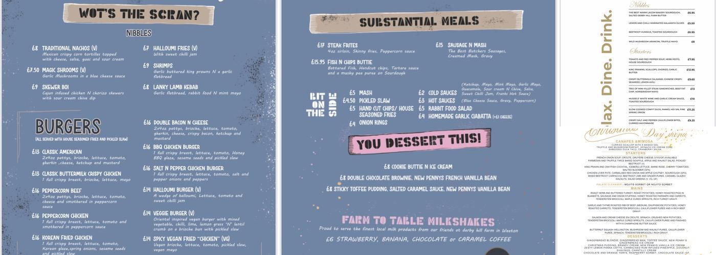 FY6 bar and restaurant Menu