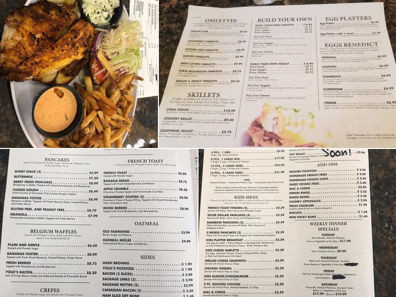 Yolo's Restaurant Menu