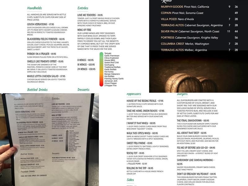 The Mint - Cocktail Lounge & Bourbon Bar Menu