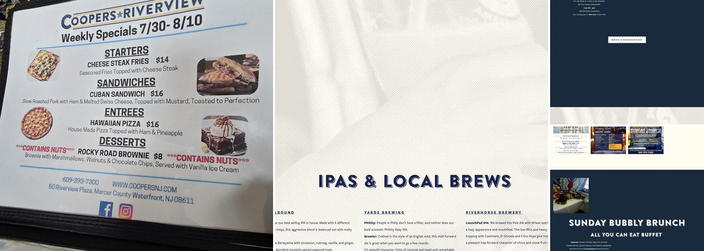 Cooper's Riverview Menu