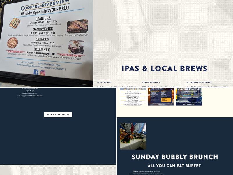 Cooper's Riverview Menu