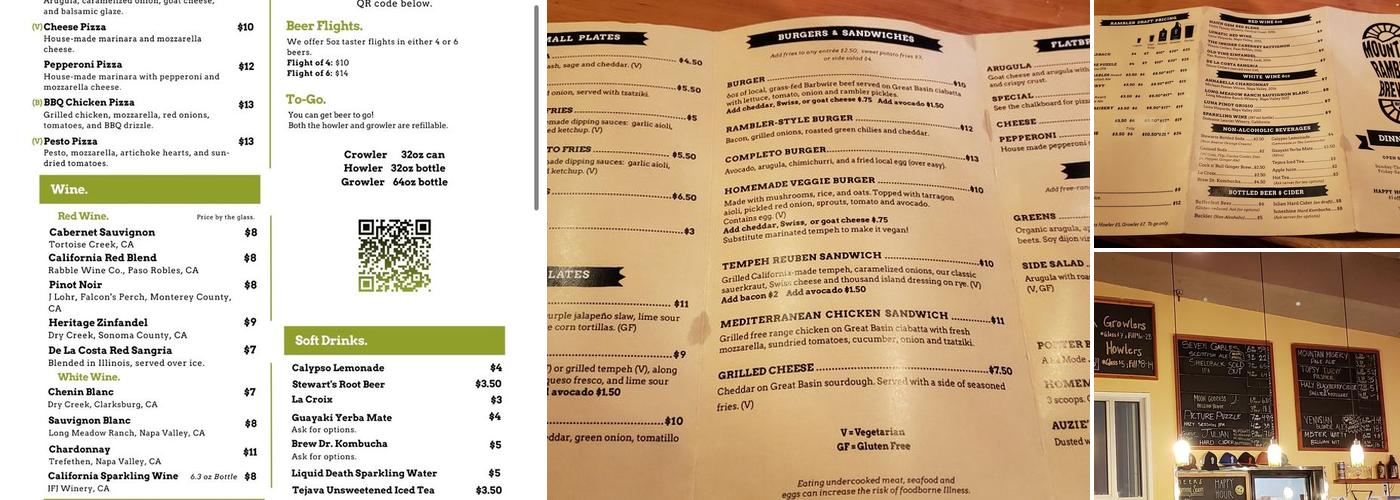 Mountain Rambler Brewery Menu