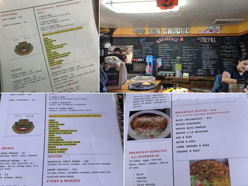 Don Choche Tacos Y Cerveza Menu