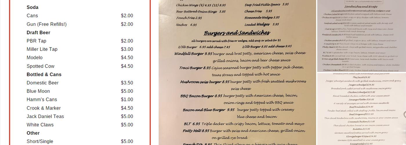 Round 2 bar and grill Menu