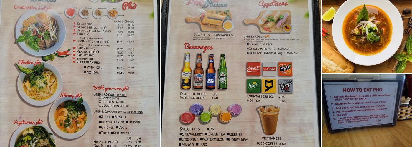 Pho D'licious Menu