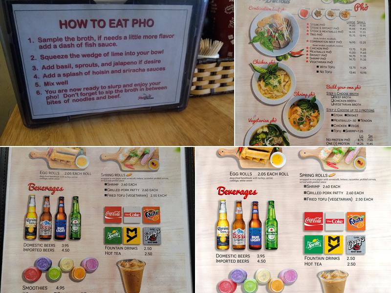 Pho D'licious Menu