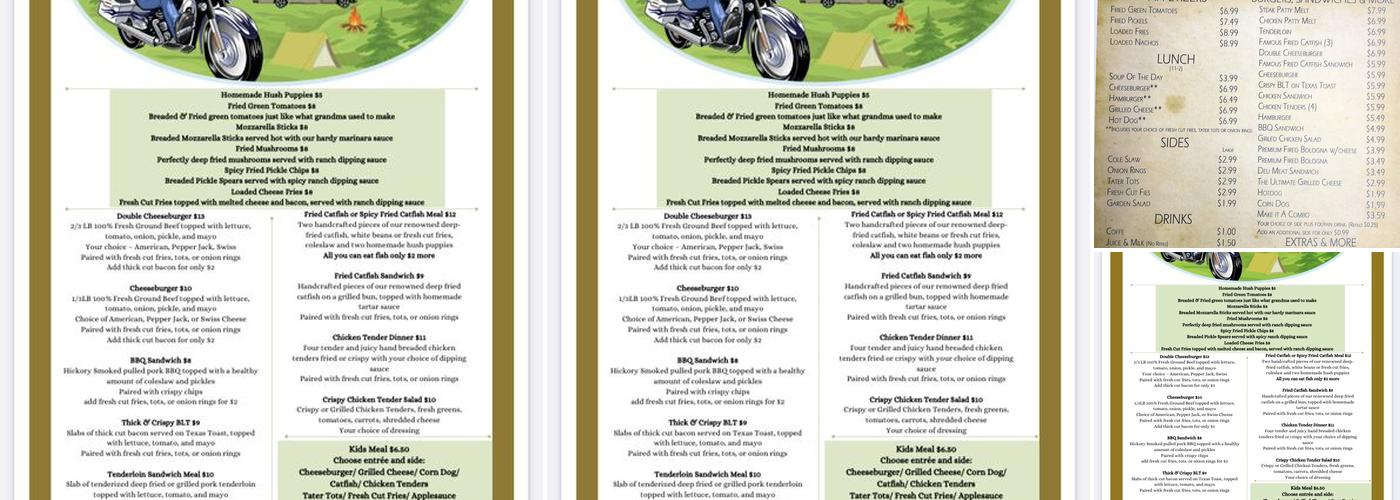Big Puckett's Campground and Rv Park Menu