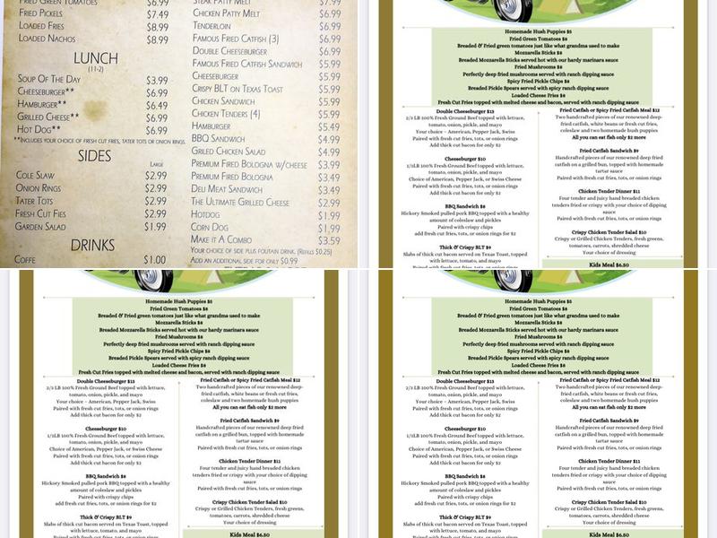 Big Puckett's Campground and Rv Park Menu