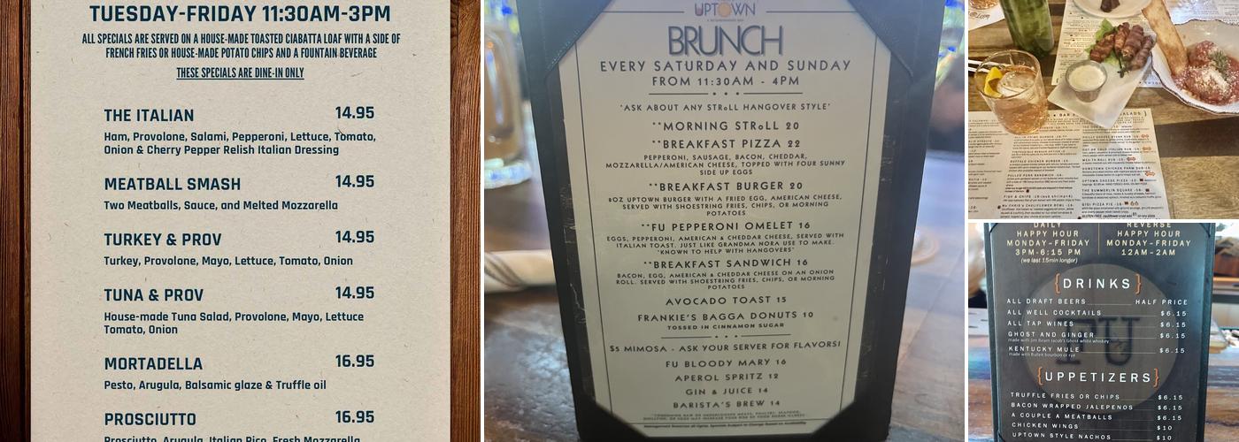 Frankie's Uptown - A Neighborhood Bar Menu