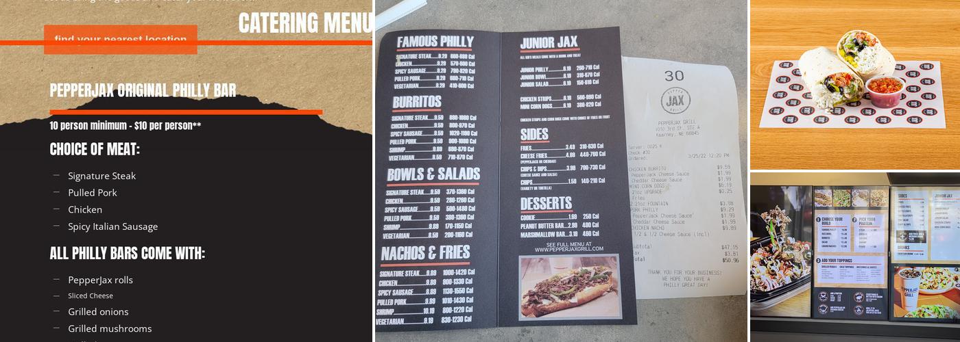 PepperJax Grill Menu
