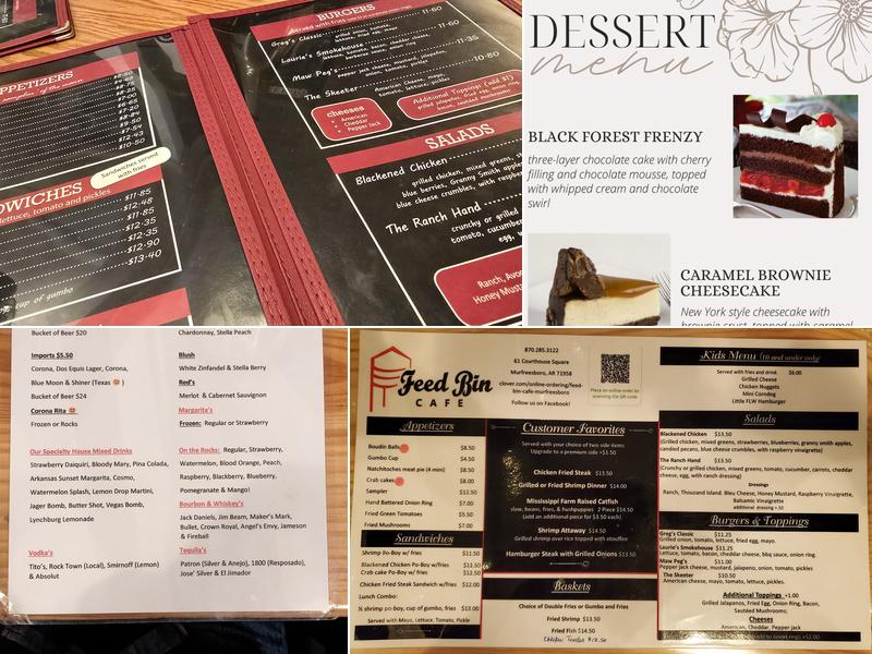 Feed Bin Cafe Menu
