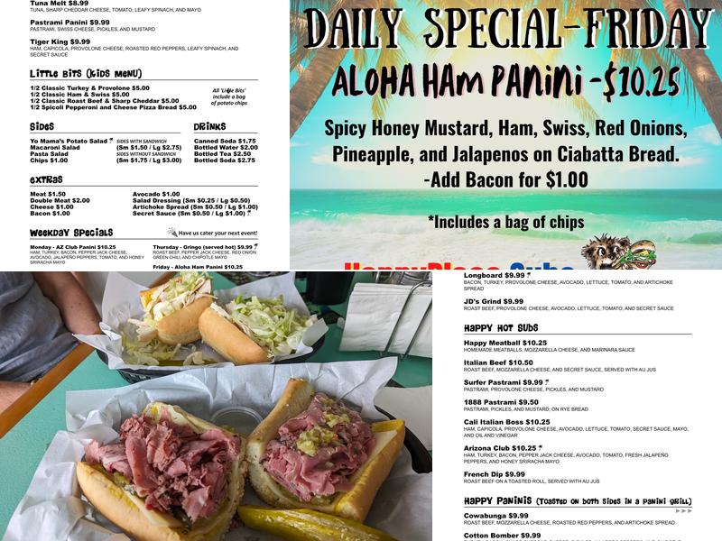 Happyplace subs Menu