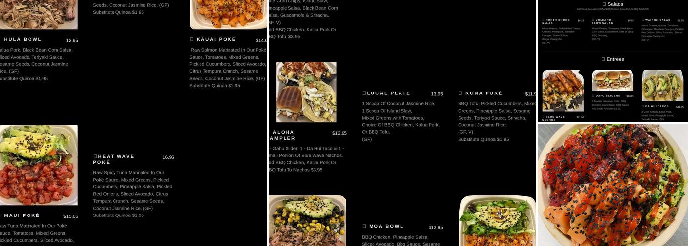 Aloha Ansley Hawaiian Fusion Restaurant Menu