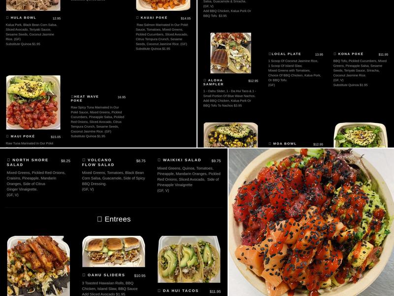 Aloha Ansley Hawaiian Fusion Restaurant Menu