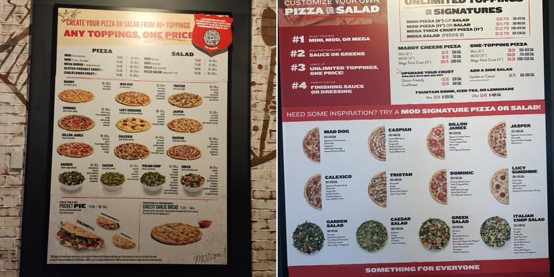 MOD Pizza Menu