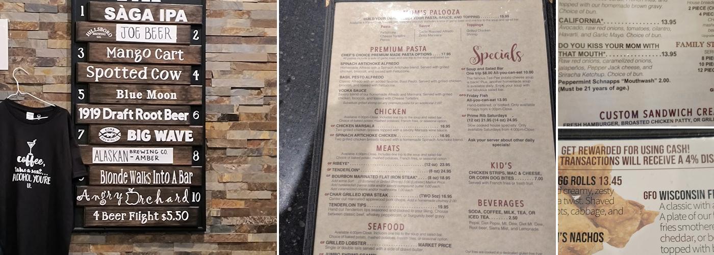 Murray's on Main Menu