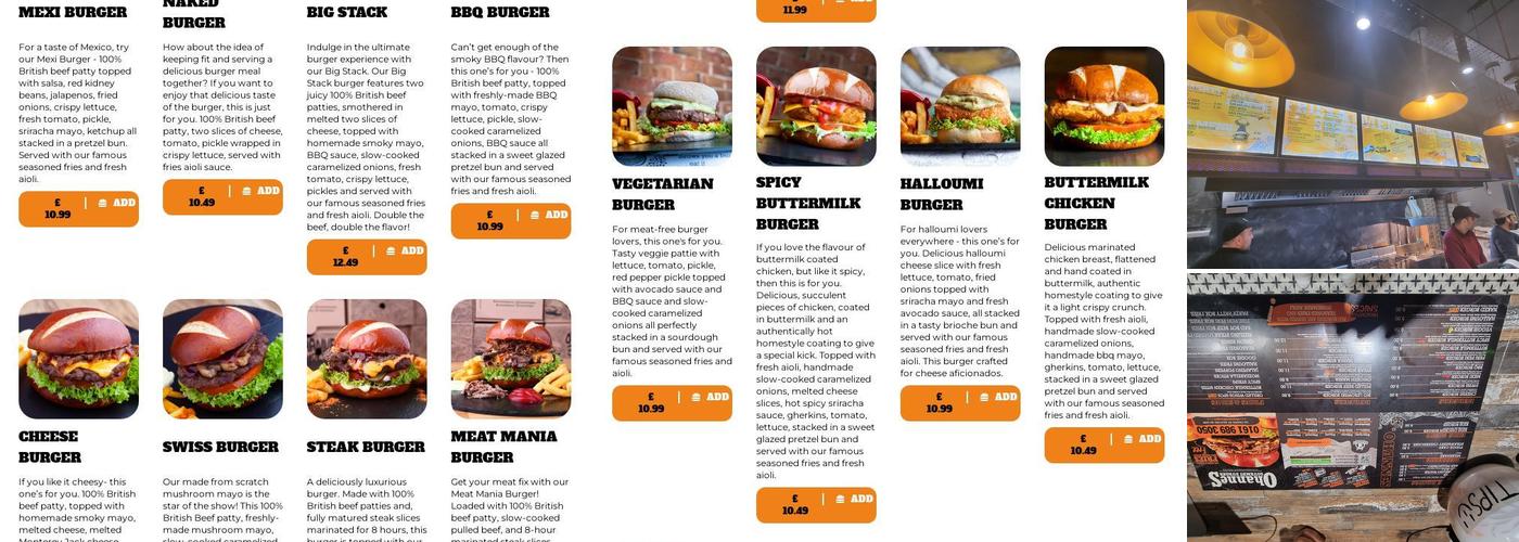 Ohannes Burger Preston Menu