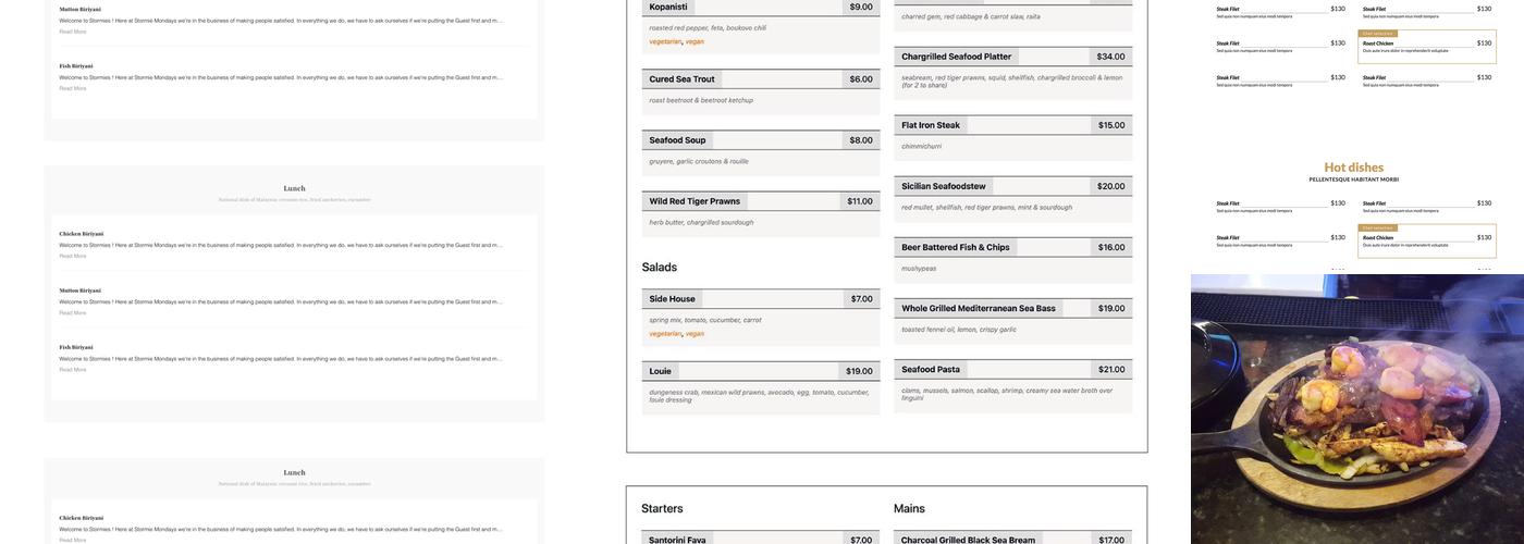 El Patron Restaurant & Bar Menu