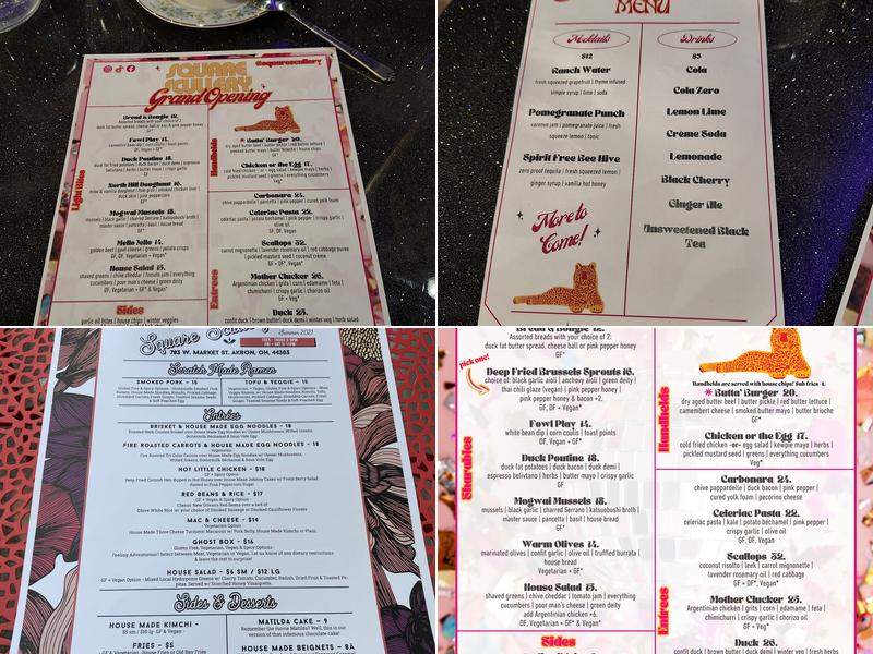 Square Scullery Menu