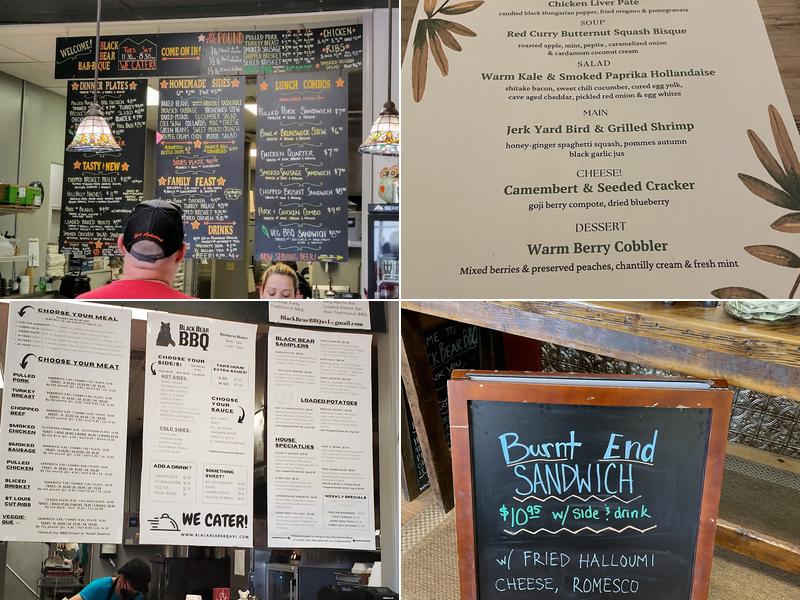Black Bear BBQ Menu
