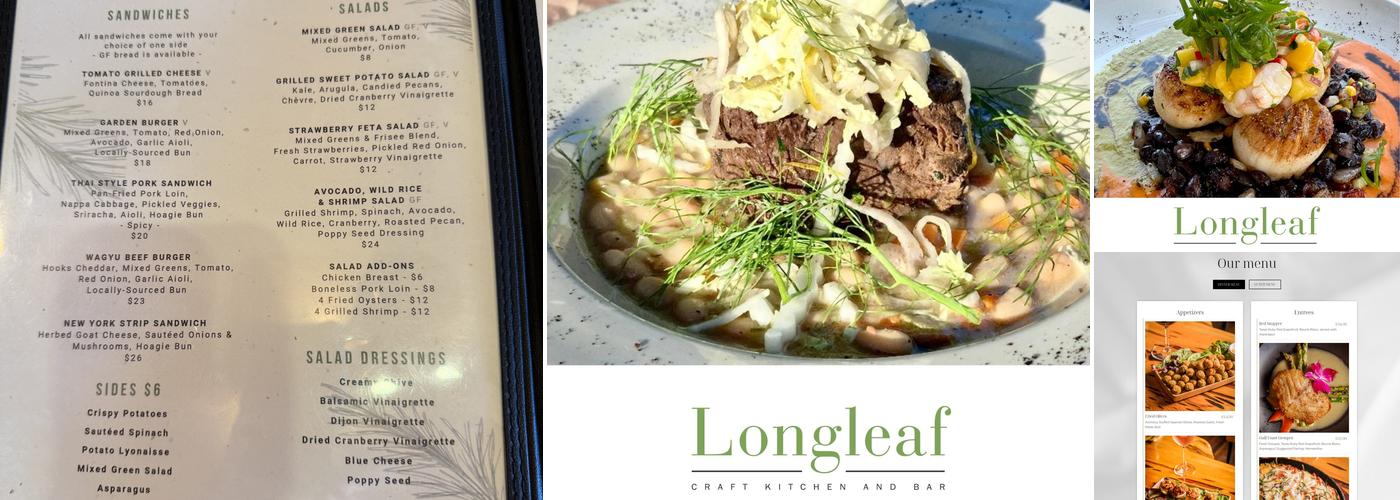 Longleaf Craft Kitchen + Bar Menu