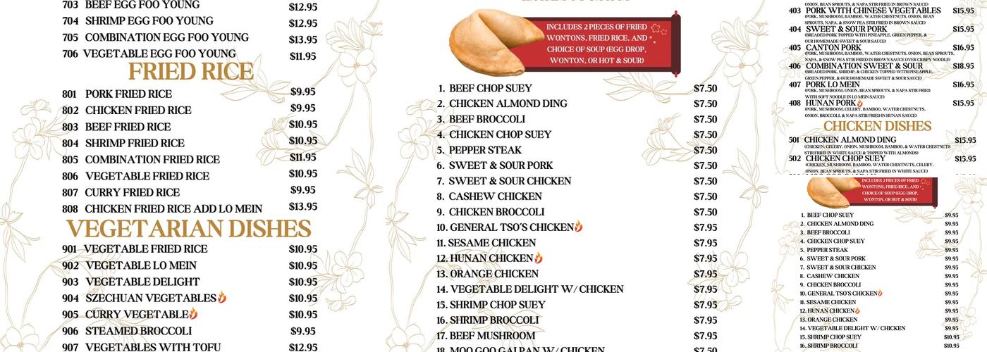 Fire Wok Menu