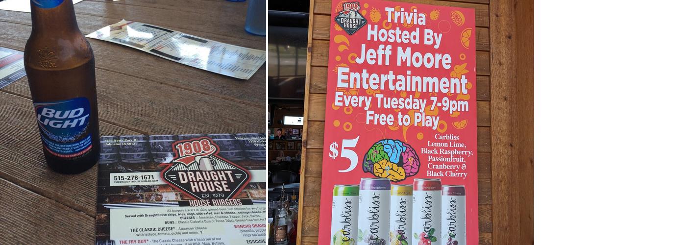 1908 Draught House Menu