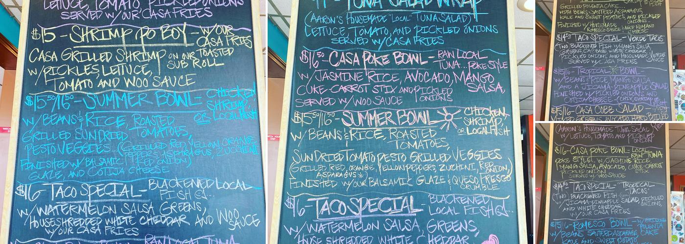 Woo Casa Kitchen Menu