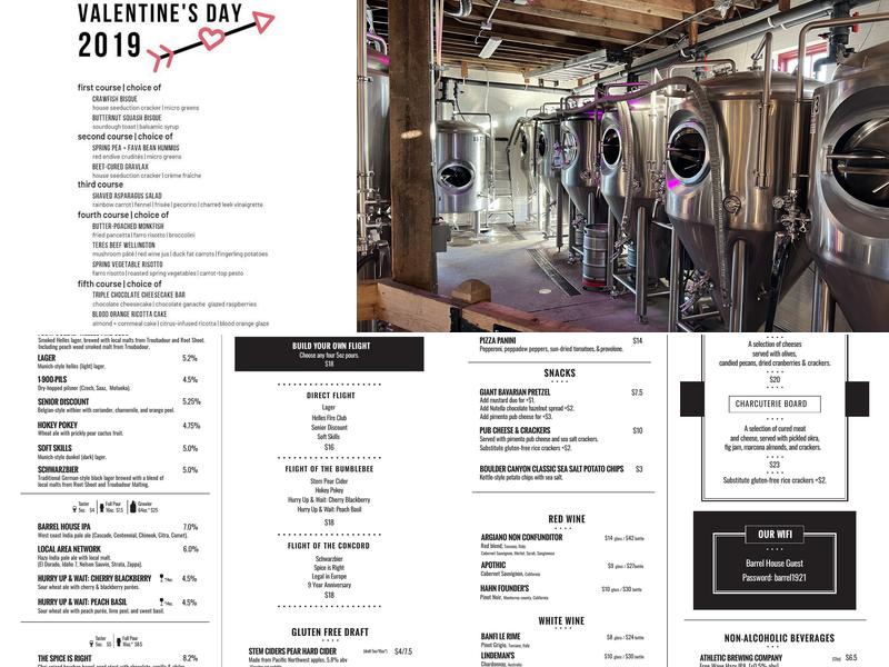 Jessup Farm Barrel House Menu