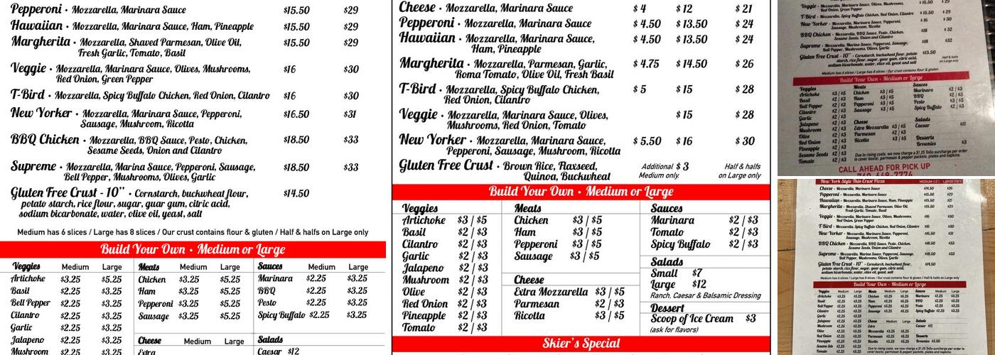 June Pie Pizza Co. Menu